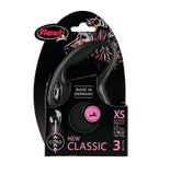 Classic XS
Cord 3 m
3 m cord leash
For little dogs, cats and other small animals up to max. 8 kg
Pocket-format
Chromed snap hook
Product weight: 100 g approx.
