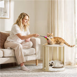 Two-Level Cat House with Plush Cushion & Sisal Mat – Wood Style