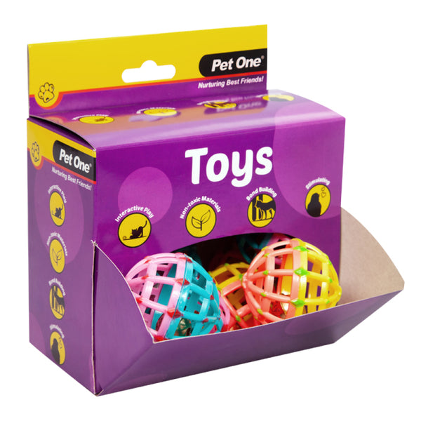 Cat Toy Lattice Ball 5.5Cm Mix Colour