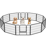 12 Panels Heavy Duty Dog Pen Pet Playpen Dog Exercise Barrier 80x60cm (WxH)