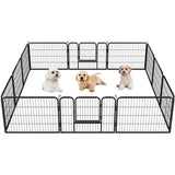 12 Panels Heavy Duty Dog Pen Pet Playpen Dog Exercise Barrier 80x60cm (WxH)