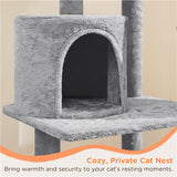 Yaheetech 57" Tall Cat Tree — Deluxe Multi-Level Cat Tower with Condo, Basket, Scratching Posts