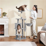Yaheetech 57" Tall Cat Tree — Deluxe Multi-Level Cat Tower with Condo, Basket, Scratching Posts