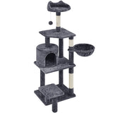 Yaheetech 57" Tall Cat Tree — Deluxe Multi-Level Cat Tower with Condo, Basket, Scratching Posts