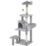 Yaheetech 57" Tall Cat Tree — Deluxe Multi-Level Cat Tower with Condo, Basket, Scratching Posts
