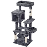 Multilevel Medium Cat Tree Plush Cat Tower with Sisal Scratching Posts
