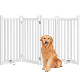 36″ Tall Freestanding Wooden Fence Four-Panel Pet Puppy Fence