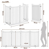 36″ Tall Freestanding Wooden Fence Four-Panel Pet Puppy Fence