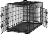 107 cm Dog Crate for w/ Divider Foldable Metal Wire Dog Cage Dog Kennel