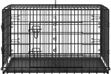 107 cm Dog Crate for w/ Divider Foldable Metal Wire Dog Cage Dog Kennel