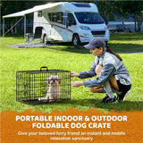 76 cm Dog Crate Foldable Metal Wire Dog Cage Pet Kennel
