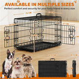 76 cm Dog Crate Foldable Metal Wire Dog Cage Pet Kennel