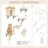 Yaheetech Wall-Mounted Cat Furniture — Cat Condo, Shelves, Basket & Scratching Post Set