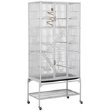 175.5cm H Extra Large Bird Cage Rolling Metal Pet Cage