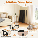 39.5"/100cm Dog Playpen Panels, Black Iron Round Tube Fence w/Door Dog Pen Fence