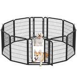 12 Panels 80cm Tall Heavy Duty Metal Dog Pen Pet Playpen Pet Fence