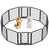 12 Panels 80cm Tall Heavy Duty Metal Dog Pen Pet Playpen Pet Fence