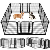 12 Panels 80cm Tall Heavy Duty Metal Dog Pen Pet Playpen Pet Fence