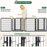 24 Panels 80cm Tall Dog Cat Exercise Barrier Outdoor Indoor Fence Dog Playpen Dog Pen