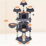 192cm Large Cat Tree – Multi-Level Cat Tower with Condo, Scratching Posts & Cat-Ear Perches