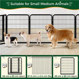 16 Panels 80cm Tall Dog Playpen Pet Playpen Steel Dog Cat Exercise Barrier Outdoor Indoor