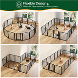 16 Panels 80cm Tall Dog Playpen Pet Playpen Steel Dog Cat Exercise Barrier Outdoor Indoor