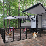 16 Panels 80cm Tall Dog Playpen Pet Playpen Steel Dog Cat Exercise Barrier Outdoor Indoor