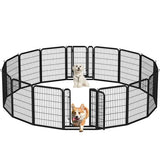 16 Panels 80cm Tall Dog Playpen Pet Playpen Steel Dog Cat Exercise Barrier Outdoor Indoor