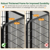 16 Panels 80cm Tall Dog Playpen Pet Playpen Steel Dog Cat Exercise Barrier Outdoor Indoor
