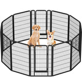 12 Panels 120cm Tall Iron Dog Cat Exercise Barrier Dog Pen Dog Playpen
