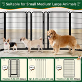 12 Panels 120cm Tall Iron Dog Cat Exercise Barrier Dog Pen Dog Playpen