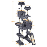 209cm H Cat Tree, Large Cat Tower, Multilevel Cat Tree