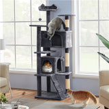 178cm Multilevel Cat Tree Tower with 2 Condos, 3 Perches & Sisal Posts