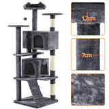 178cm Multilevel Cat Tree Tower with 2 Condos, 3 Perches & Sisal Posts