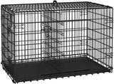 122cm Dog Crate for Large Dogs w/ Divider Foldable Metal Wire Dog Cage Kennel