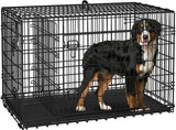 122cm Dog Crate for Large Dogs w/ Divider Foldable Metal Wire Dog Cage Kennel