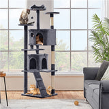203cm H Plush Cat Tree Multilevel Indoor Cat Tower