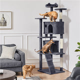 Yaheetech 80" Tall Cat Tree — Extra Large Multi-Level Cat Tower with Big Condo, Ladder & Scratching Posts