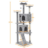 Yaheetech 80" Tall Cat Tree — Extra Large Multi-Level Cat Tower with Big Condo, Ladder & Scratching Posts