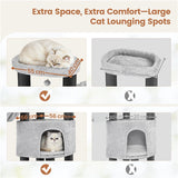 63″ Multilevel Heavy-Duty Cat Tree with Thick Scratching Posts