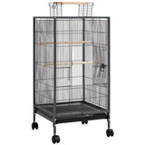 40-Inch H Wrought Iron Bird Cage with Rolling Stand