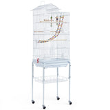 Rolling Metal Bird Cage with Detachable Stand Toys Included