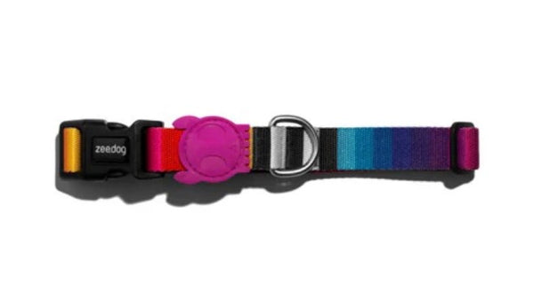 Made of soft and resistant polyester, Zee.Dog collars are smooth on the fur, fully adjustable and come with a buckle built with a 4-point lock system for added safety.

Made of soft and resistant teteron polyester
Fully adjustable
Soft on your dog’s fur
Buckle built with a 4-point lock system for added safety
Crisp and bright colors
Rubber logo protects stitches for longer durability