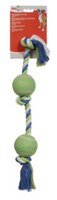 Dogit Rope Toy Tennis Ball Multi 61cm XLge 3 Knot 2 Ball