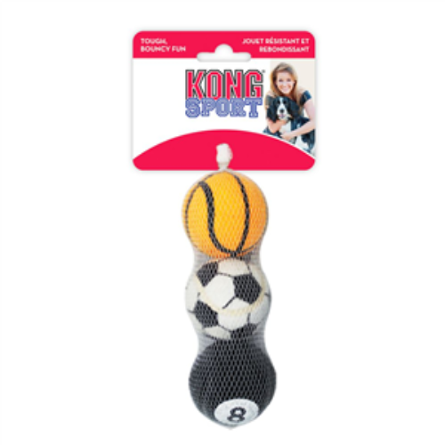 Kong Sport toy with basketball and soccer ball design on a white background