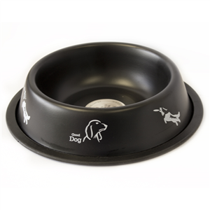 Stainless 650ml Bowl Non Tip Anti Skid Chocolate Dog