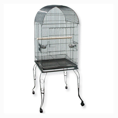 Avi One Parrot Cage - 9222 Medium Arch Silver Black Open Top 53x53x140cm