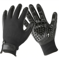 Black Magic Grooming Gloves for Dogs and Horses - BLACK