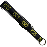 Black & Yellow Knot (black backing) Soft Martingale Collar