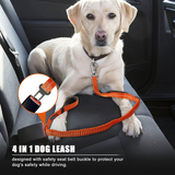 Bungee Dog Leash, 4-6FT No Pull Dog Leash with Car Seatbelt